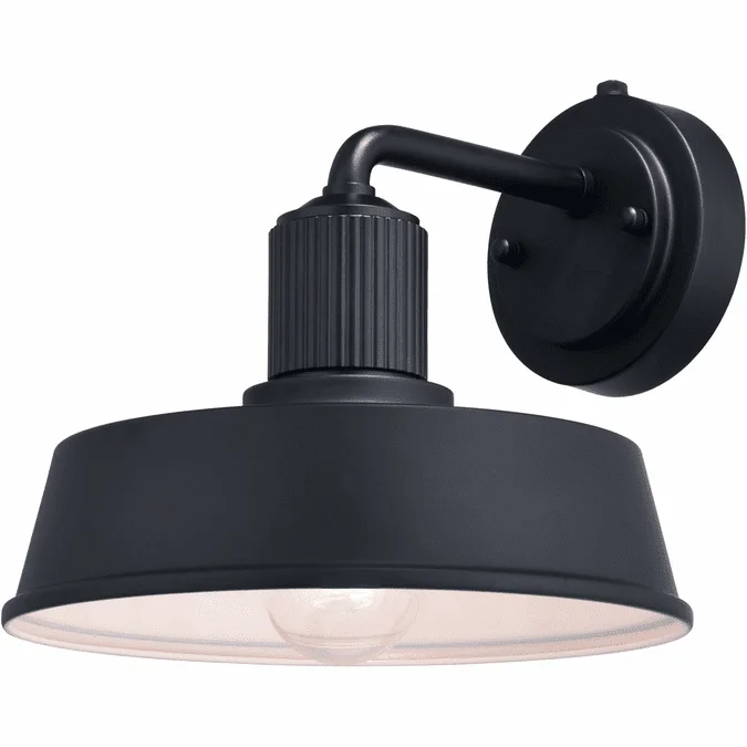 Vaxcel T0750 Hammond Contemporary Matte Black and White 10″ Outdoor Lighting Sconce