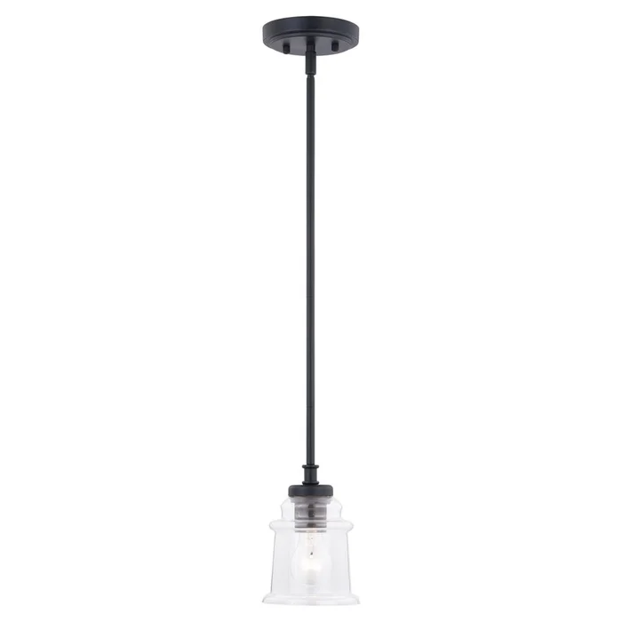 Vaxcel Toledo Farmhouse Mini Pendant – Matte Black – P0306