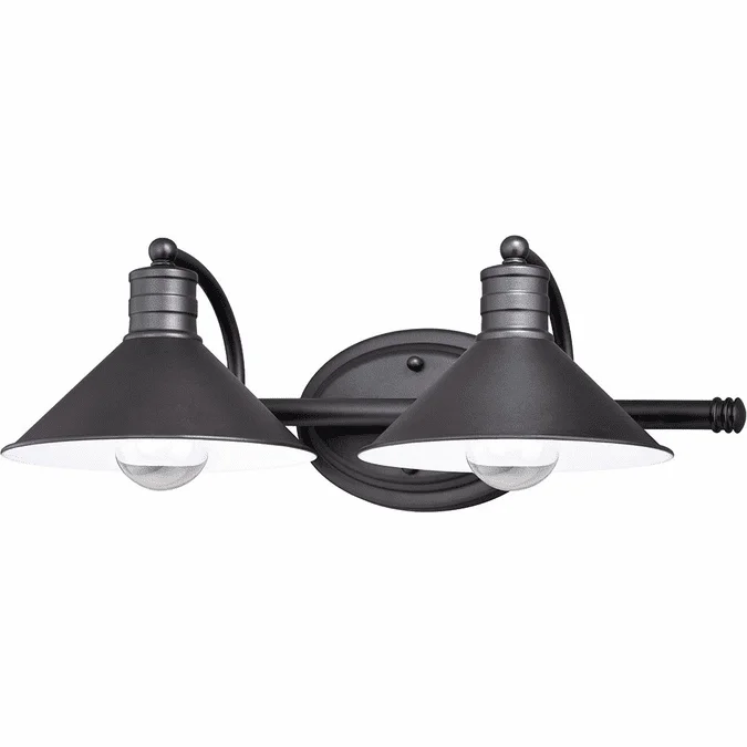 Vaxcel W0284 Akron Contemporary Oil Rubbed Bronze and Inner Matte White 2-Light Bathroom Lighting