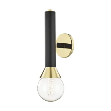 Via One Light Wall Sconce in Polished Brass/Black (428|H169101-PB/BK)