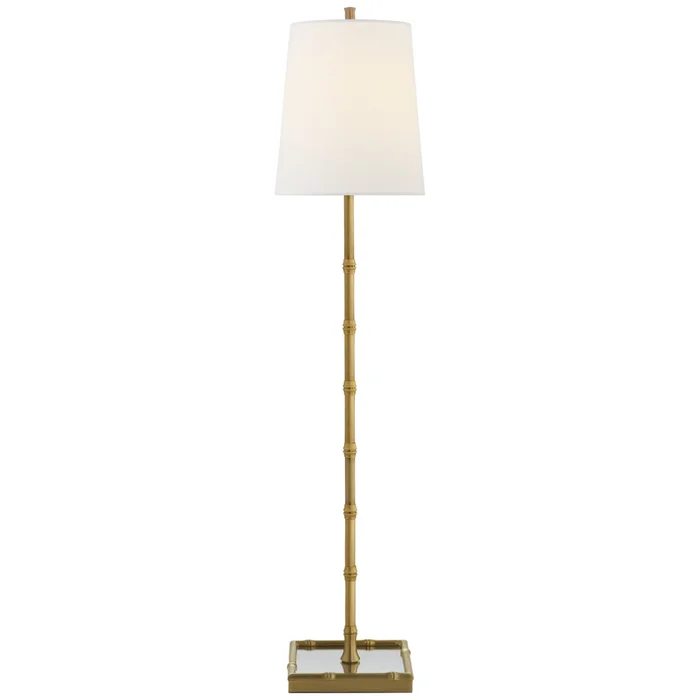 Visual Comfort Grenol Buffet Lamp in Hand-Rubbed Antique Brass with Linen Shade Table Lamp W7.25″ x H32.5″