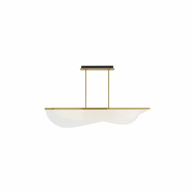 Visual Comfort Modern 700LSNYR60BR-LED930 Nyra Modern Plated Brass LED Kitchen Island Lighting