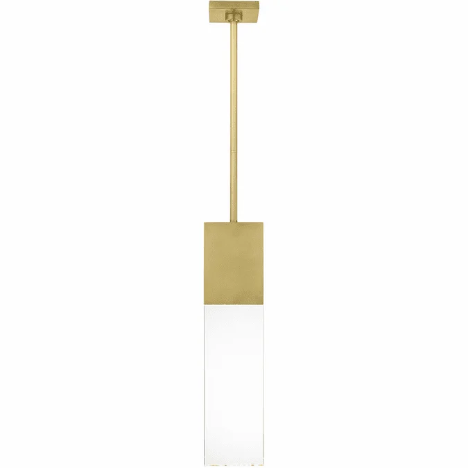 Visual Comfort Modern 700OPKLM92720NBUNV Kulma Natural Brass LED Exterior Mini Drop Ceiling Lighting