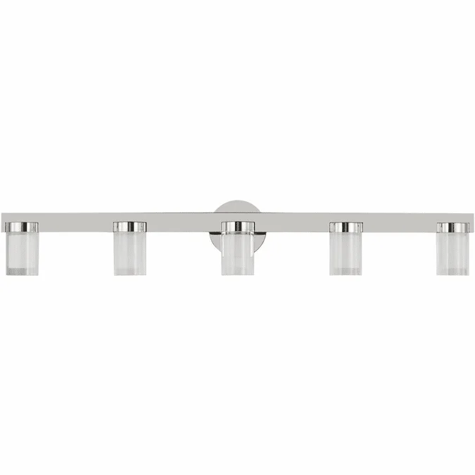 Visual Comfort Modern KWBA27627N Esfera Modern Polished Nickel LED 5-Light Vanity Light Fixture