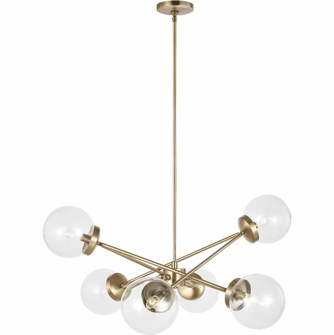 Visual Comfort Studio 3182706-848 Tierney Contemporary Satin Brass Hanging Lamp