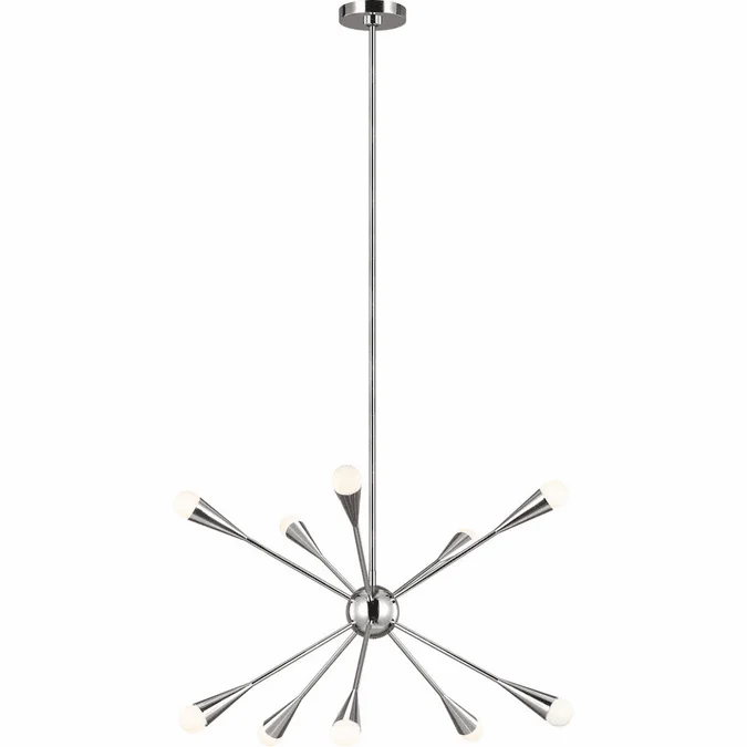 Visual Comfort Studio EC10310PN Jax Modern Polished Nickel 27″ Hanging Chandelier