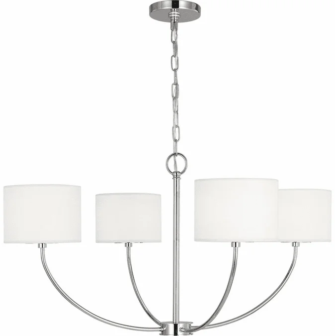 Visual Comfort Studio KSC1034PN Sawyer Modern Polished Nickel 32″ Hanging Chandelier