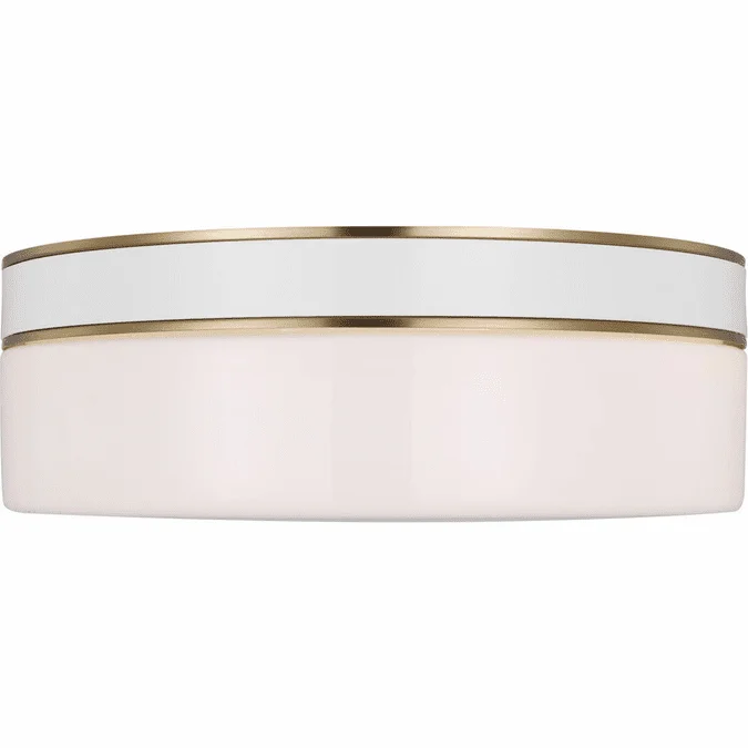 Visual Comfort Studio KSF1072BBSGW Monroe Contemporary Burnished Brass Flush Mount Lighting Fixture