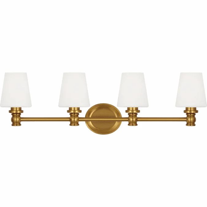 Visual Comfort Studio VS22104BBS Xavierre Burnished Brass 4-Light Bath Lighting Fixture