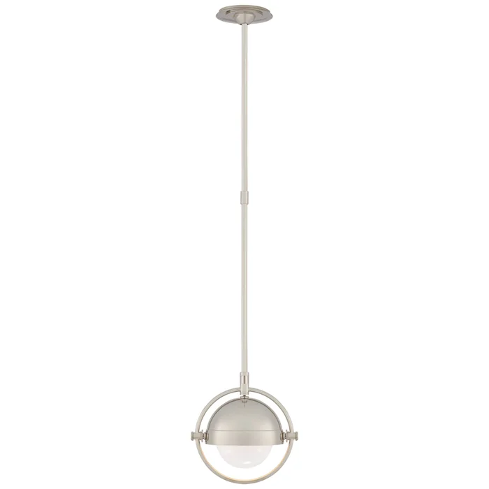 Visual Comfort TOB 5745PN-WG Thomas O’Brien Decca Small Orbital Pendant in Polished Nickel with White Glass Open Box