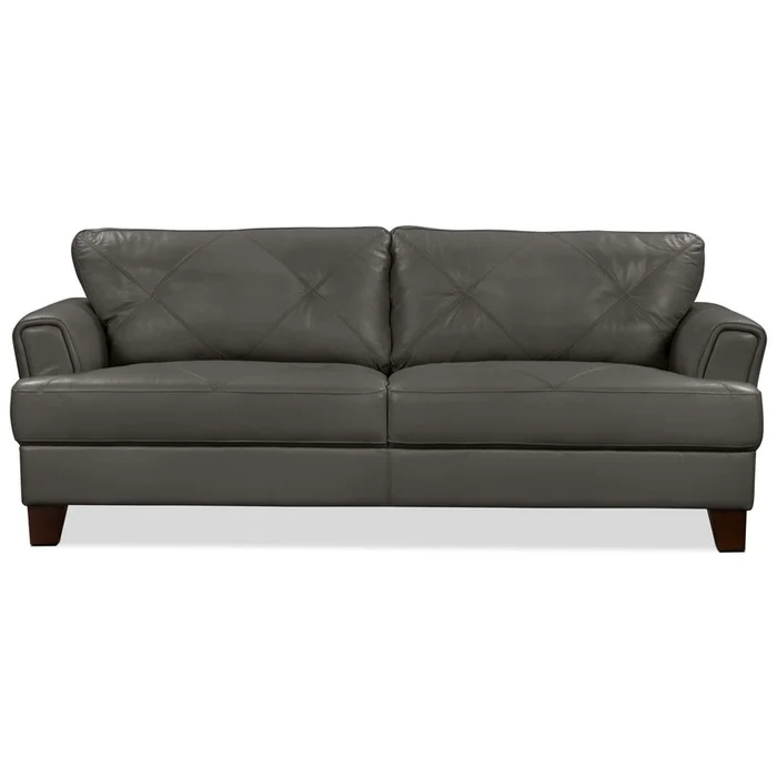 Vita 100% Genuine Leather Sofa Charcoal|Sofa Vita en cuir 100 % vritable anthracite|VITACCSF – Open-Box