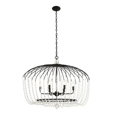 Voliere Six Light Pendant in Matte Black (137|343N06MB)