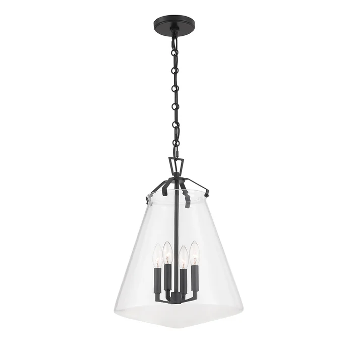 voss 4 light matte black pendant