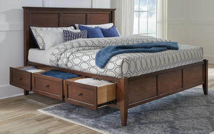 Westlake King Storage Bed in Brown Cherry WSLCB5191