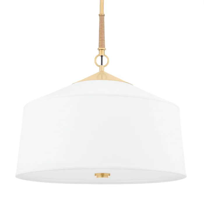White Plains 3-Light Pendant in Aged Brass 22.25L x 22.25W x 22.5H