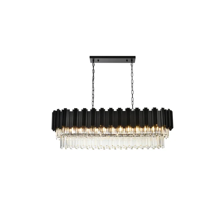 willow 47 inch rectangular chandelier in black