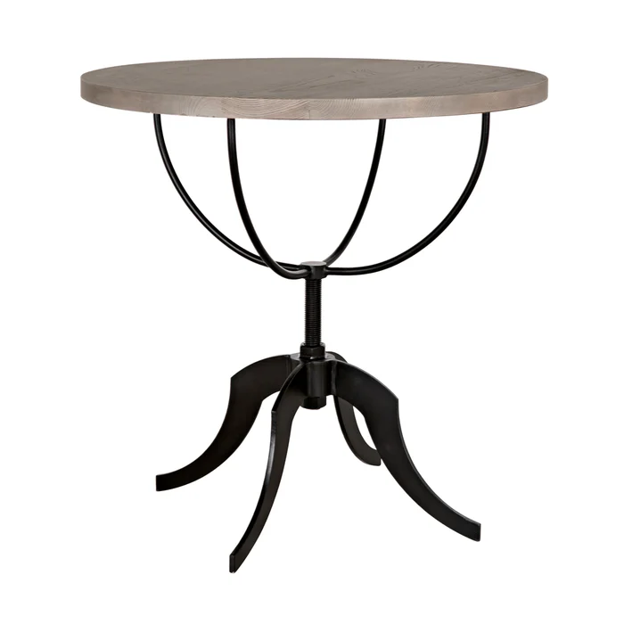 wine table with adjustable base