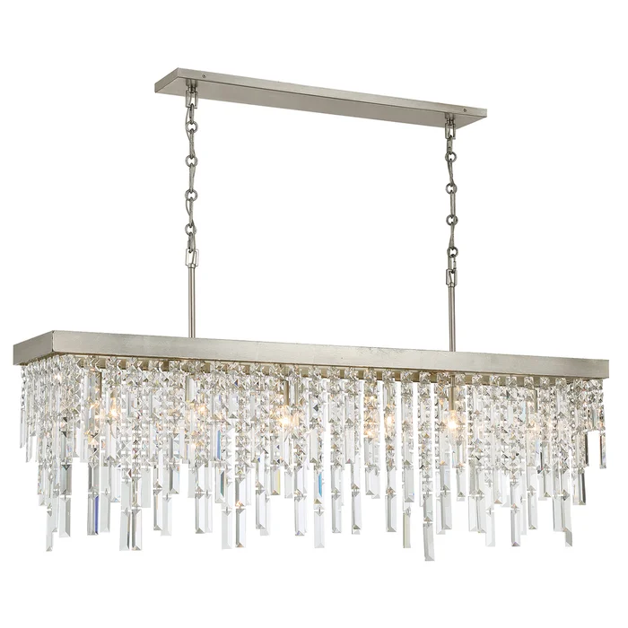 winfield 6 light antique silver linear chandelier