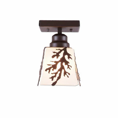 Woodland-Cedar Bough One Light Semi Flush Mount in Dark Bronze Metallic (172|A47549FC-28)