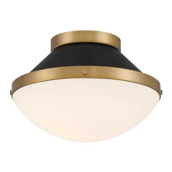 xander 1 light vibrant gold + matte black flush mount