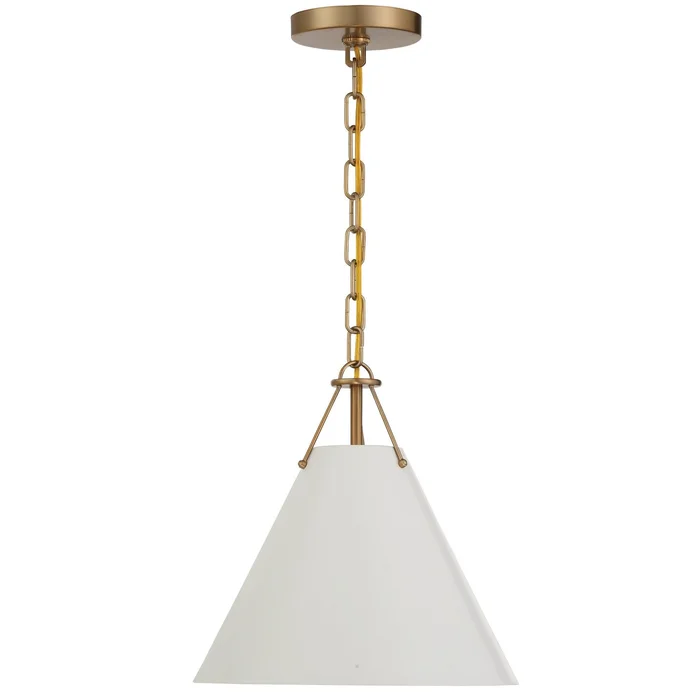 Xavier 1 Light Vibrant Gold Mini Pendant Steel Shade 12″W x 12″H x 12″D