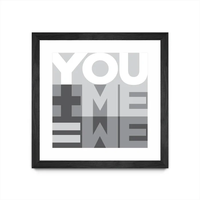 You Me We I Matted and Framed Black 36×36 Wall Art|uvre dart murale encadre noire et mate You Me We I 36×36