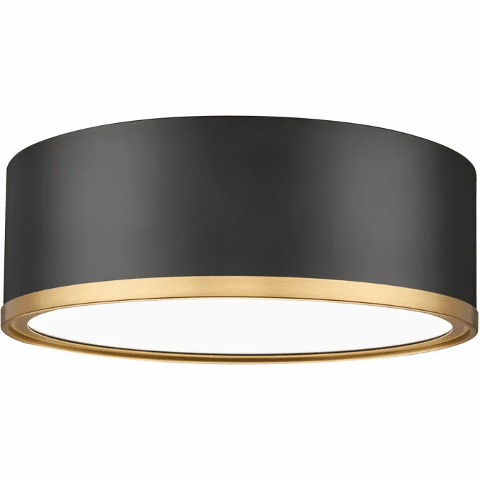 Z-Lite 1018F12-MB-MGLD-LED Bradley Modern Matte Black / Modern Gold LED 12.5″ Overhead Lighting