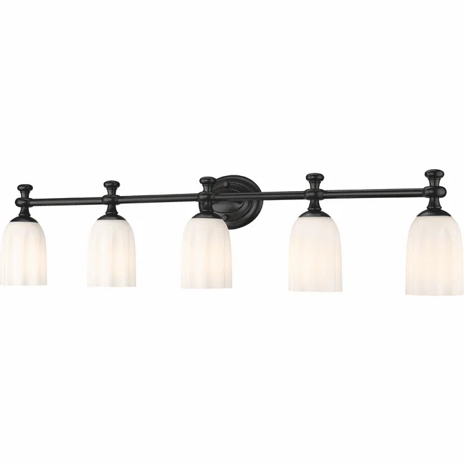 Z-Lite 1102-5V-MB Orion Matte Black 5-Light Bathroom Lighting Sconce