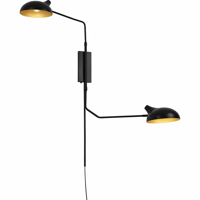 Z-Lite 1942-2S-MB Bellamy Contemporary Matte Black Swing Arm Wall Lamp