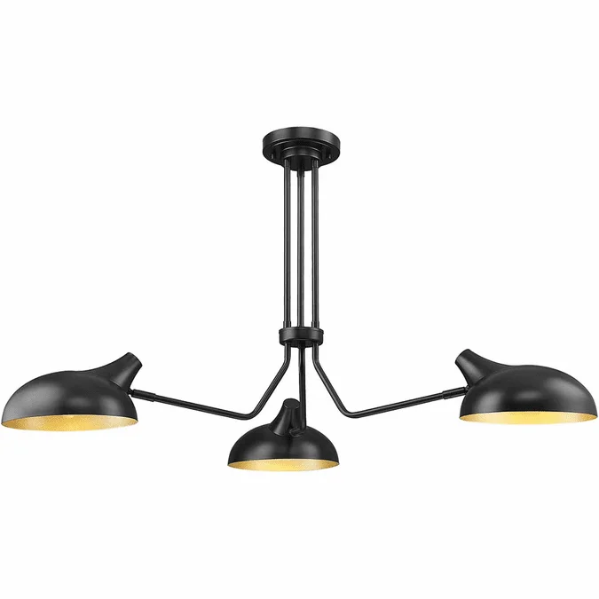 Z-Lite 1942-3SF-MB Bellamy Contemporary Matte Black Home Ceiling Lighting