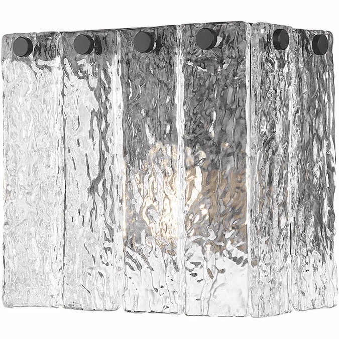 Z-Lite 1943-1S-MB Glacier Modern Matte Black Lamp Sconce