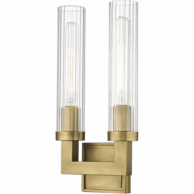Z-Lite 3031-2S-RB Beau Contemporary Rubbed Brass Wall Lighting Sconce