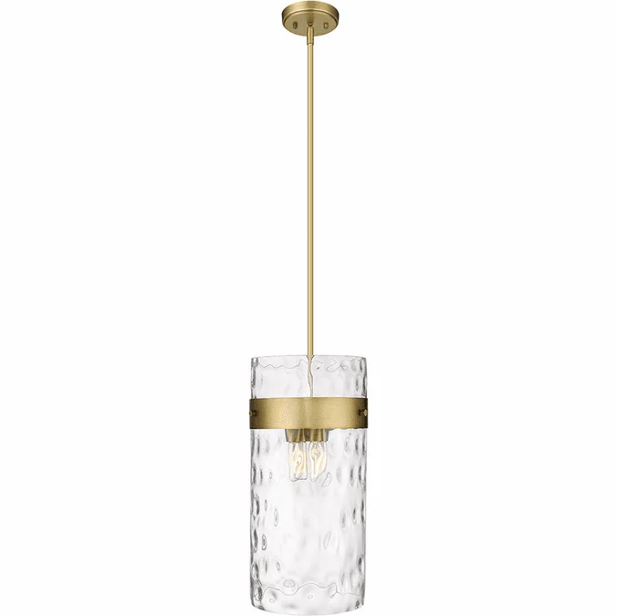 Z-Lite 3035P12-RB Fontaine Modern Rubbed Brass 13″ Pendant Lighting