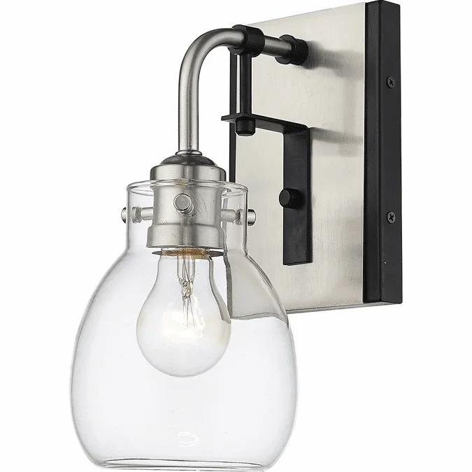 Z-Lite 466-1S-MB-BN Kraken Modern Matte Black & Brushed Nickel Light Sconce