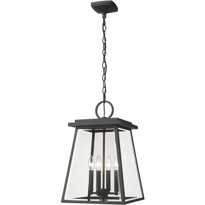 Z-Lite 521CHB-BK Broughton Black 12.5″ Exterior Pendant Lamp