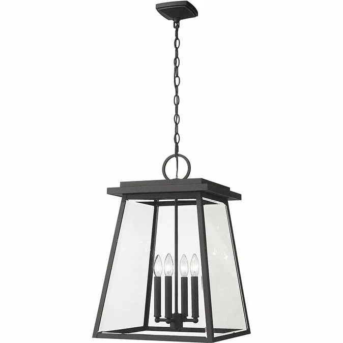 Z-Lite 521CHXL-BK Broughton Black 16″ Outdoor Pendant Light Fixture