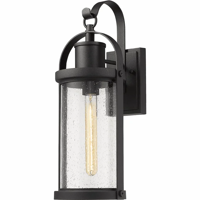 Z-Lite 569M-BK Roundhouse Modern Black Exterior Wall Mounted Lamp