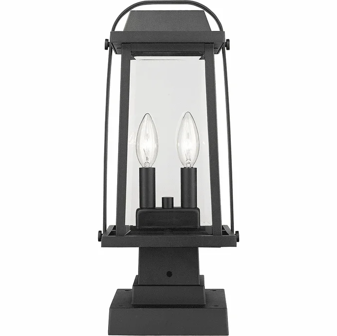 Z-Lite 574PHMS-SQPM-BK Millworks Black Exterior Pier Mount