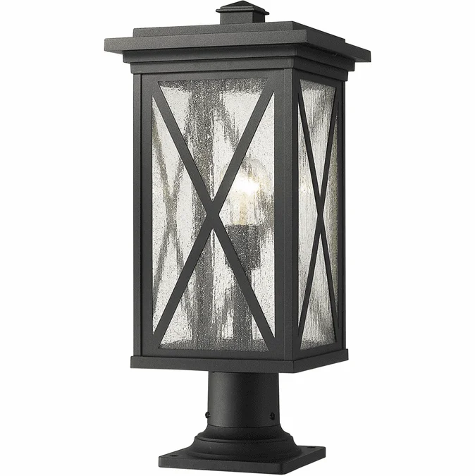 Z-Lite 583PHBR-533PM-BK Brookside Black Exterior Pier Mount