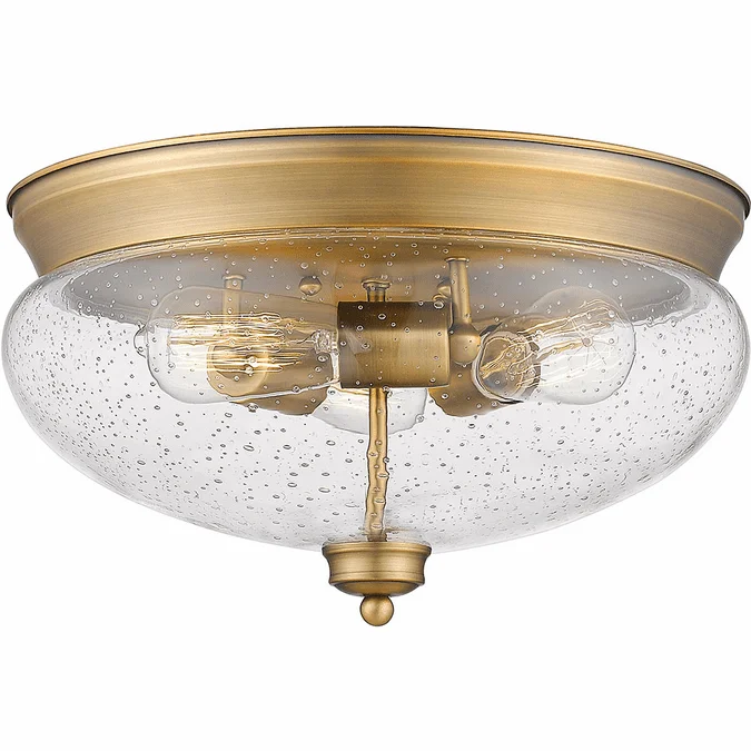Z-Lite 722F3-HBR Amon Heritage Brass 15″ Ceiling Light Fixture