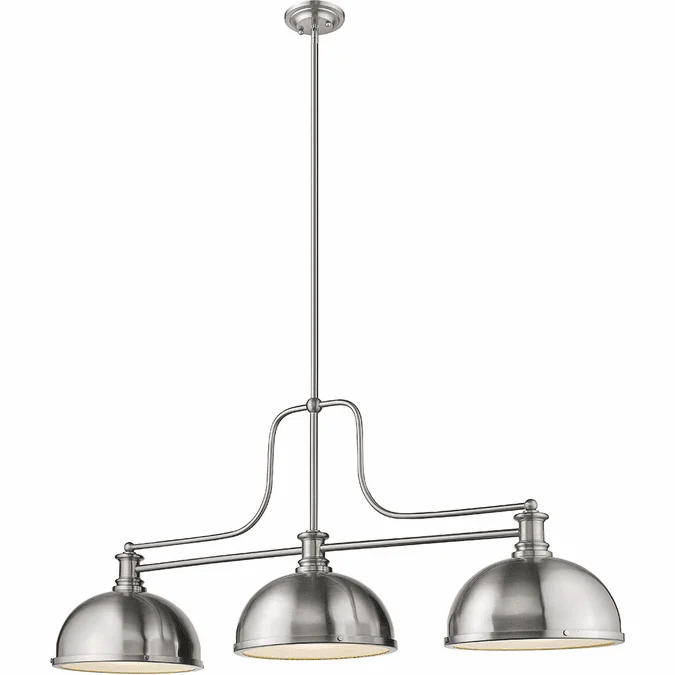 Z-Lite 725-3BN-D12BN Melange Modern Brushed Nickel Island Lighting