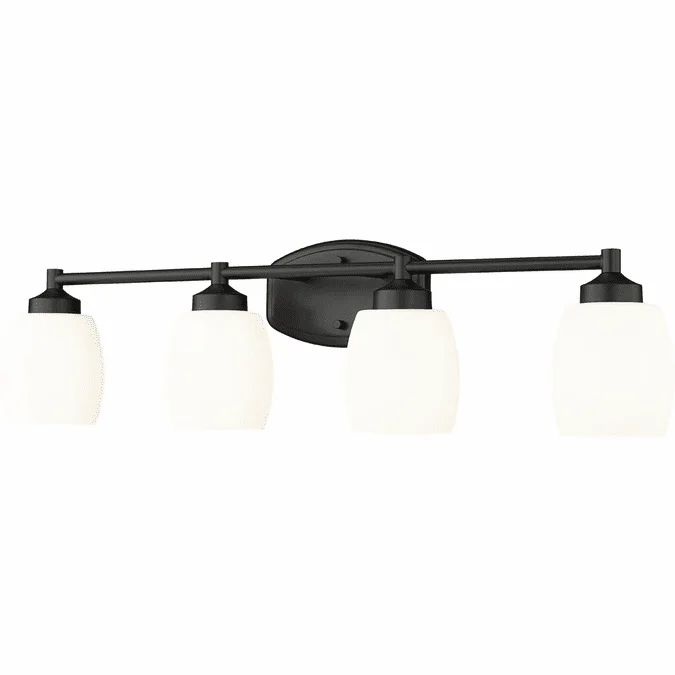 Z-Lite 745-4V-MB Kendrick Modern Matte Black 4-Light Bath Lighting