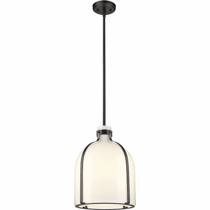 Z-Lite 818-12MB Pearson Contemporary Matte Black 12″ Ceiling Light Pendant