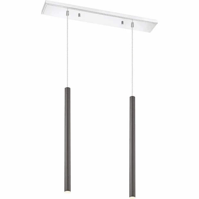 Z-Lite 917MP24-PBL-LED-2LCH Forest Modern Pearl Black LED Multi Drop Lighting Fixture