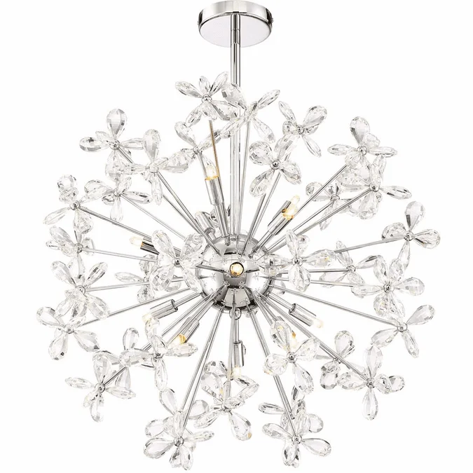 Zeev Lighting CD10206/12/CH Adelle Modern Chrome Pendant Light Fixture