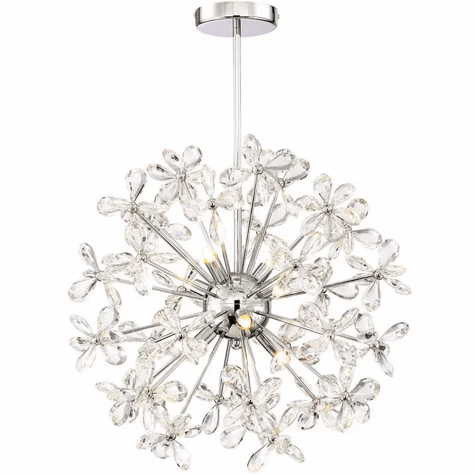 Zeev Lighting CD10207/8/CH Adelle Contemporary Chrome Hanging Light