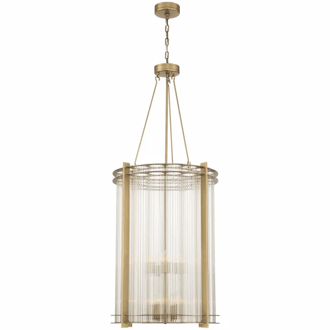 Zeev Lighting CD10287/12/AGB Regis Modern Aged Brass Drum Lighting Pendant