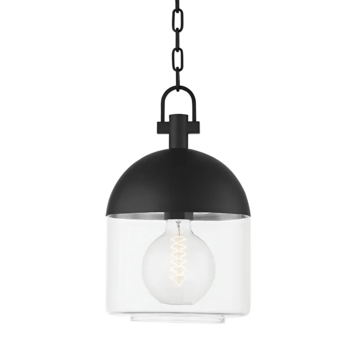 Zephyr Pendant 1-Light Outdoor LED in Textured Black 9.5L x 9.5W x 15H