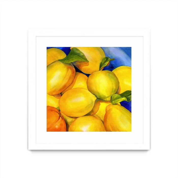 Zest For Life Matted and Framed White 36×36 Wall Art|uvre dart murale encadre blanche et mate Zest For Life 36×36