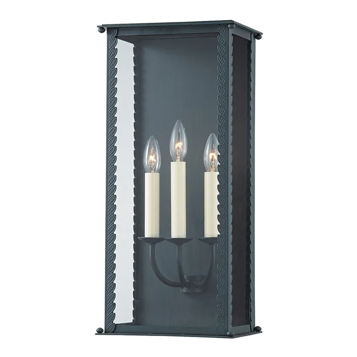 Zuma Three Light Outdoor Wall Sconce in Verdigris (67|B6713-VER)